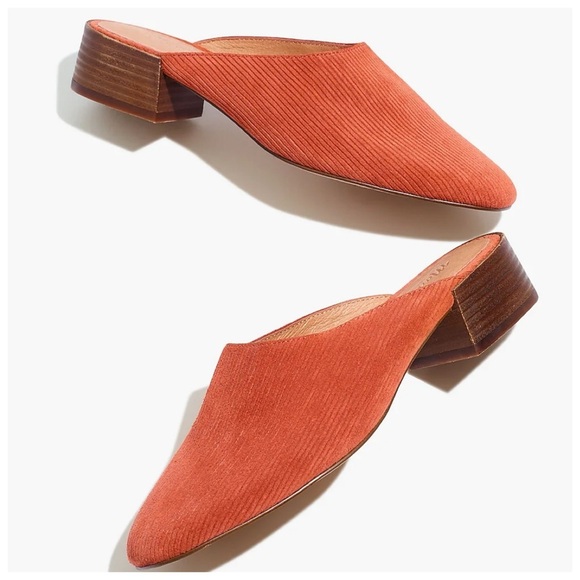 Madewell The Alicia Mule in Corduroy Suede in Rust Brick - Picture 11 of 11